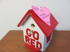 #37 Go Red Birdhouse donated by Danielle Plagenz and Terry Miller