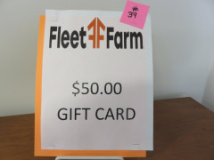 #39 Fleet Farm gift card for $50.00