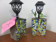 #48 Mosaic Brick Lights made & donated by Terry Kling