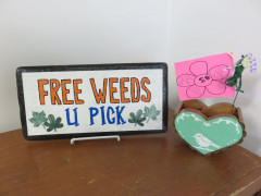 #64 Free Weeds and Bird Decoration made & donated by Kim Klotzbach.