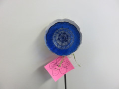 #65 Small Blue & White Flower Stake donated by Lori & Sara